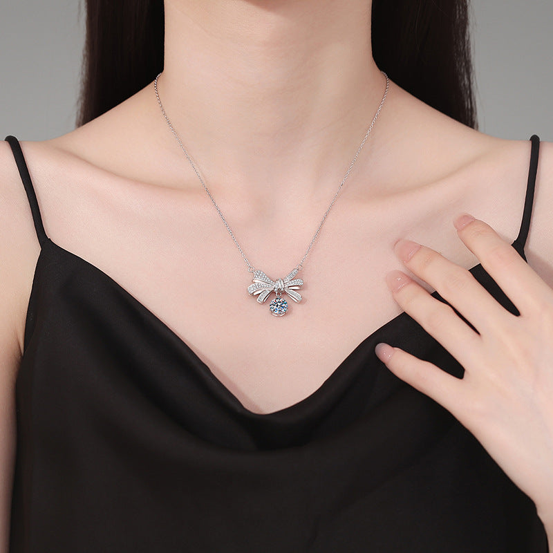 Liuvelle Bow Necklace - Handmade luxury jewelry, elegant female gift for mother, friend or girlfriend