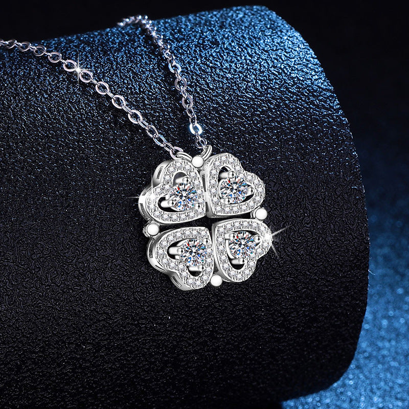 Liuvelle Eternal Clover Necklace | Four-Leaf Clover Pendant for Love & Luck