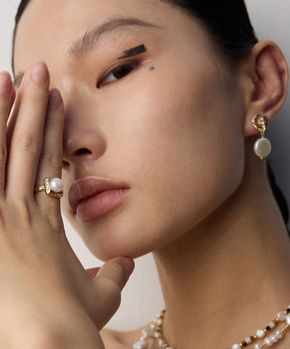 S925 Silver Minimalist Natural Pearl Ring