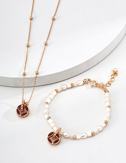 S925 Silver Enamel Coin Necklace