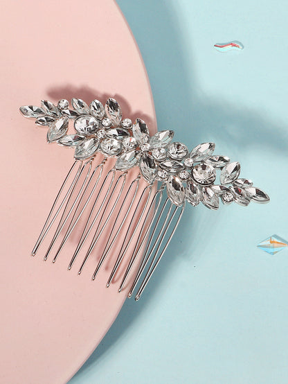 European and American Classic Bridal Hair Accessories Alloy Rhinestone Insert Comb High-end Wedding Banquet Hair Styling Accessories Retro Hair Comb for Women