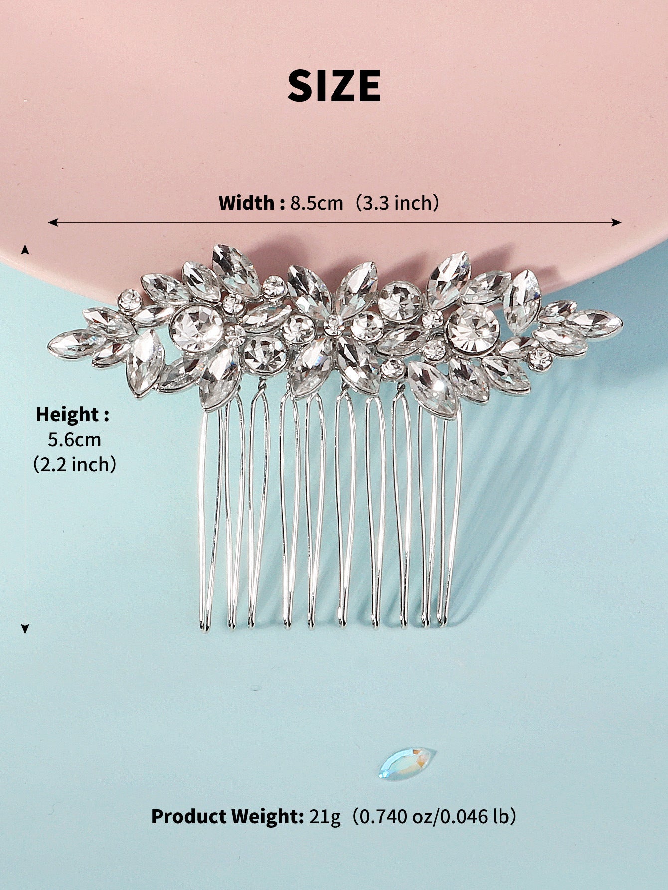 European and American Classic Bridal Hair Accessories Alloy Rhinestone Insert Comb High-end Wedding Banquet Hair Styling Accessories Retro Hair Comb for Women