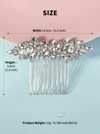 European and American Classic Bridal Hair Accessories Alloy Rhinestone Insert Comb High-end Wedding Banquet Hair Styling Accessories Retro Hair Comb for Women