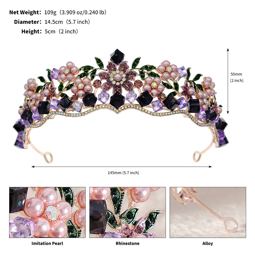 LIUVELLE Forest Style Pearl Bridal Crown – Elegant Wedding Hair Accessory