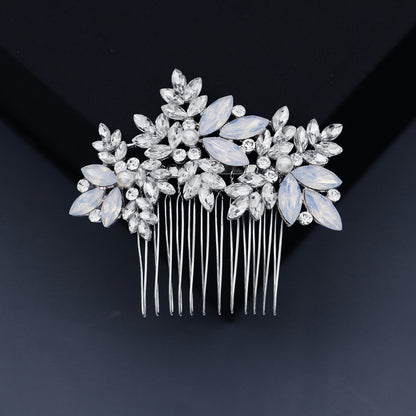 European and American Classic Bridal Hair Accessories Alloy Rhinestone Insert Comb High-end Wedding Banquet Hair Styling Accessories Retro Hair Comb for Women