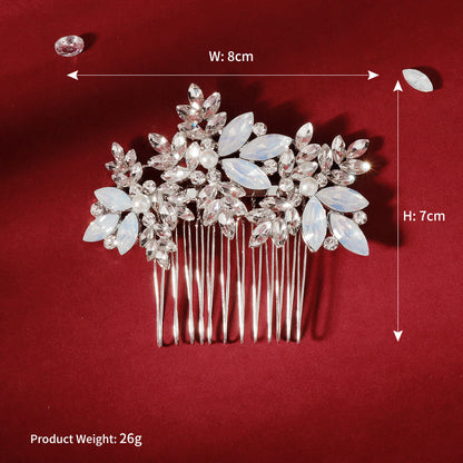 European and American Classic Bridal Hair Accessories Alloy Rhinestone Insert Comb High-end Wedding Banquet Hair Styling Accessories Retro Hair Comb for Women