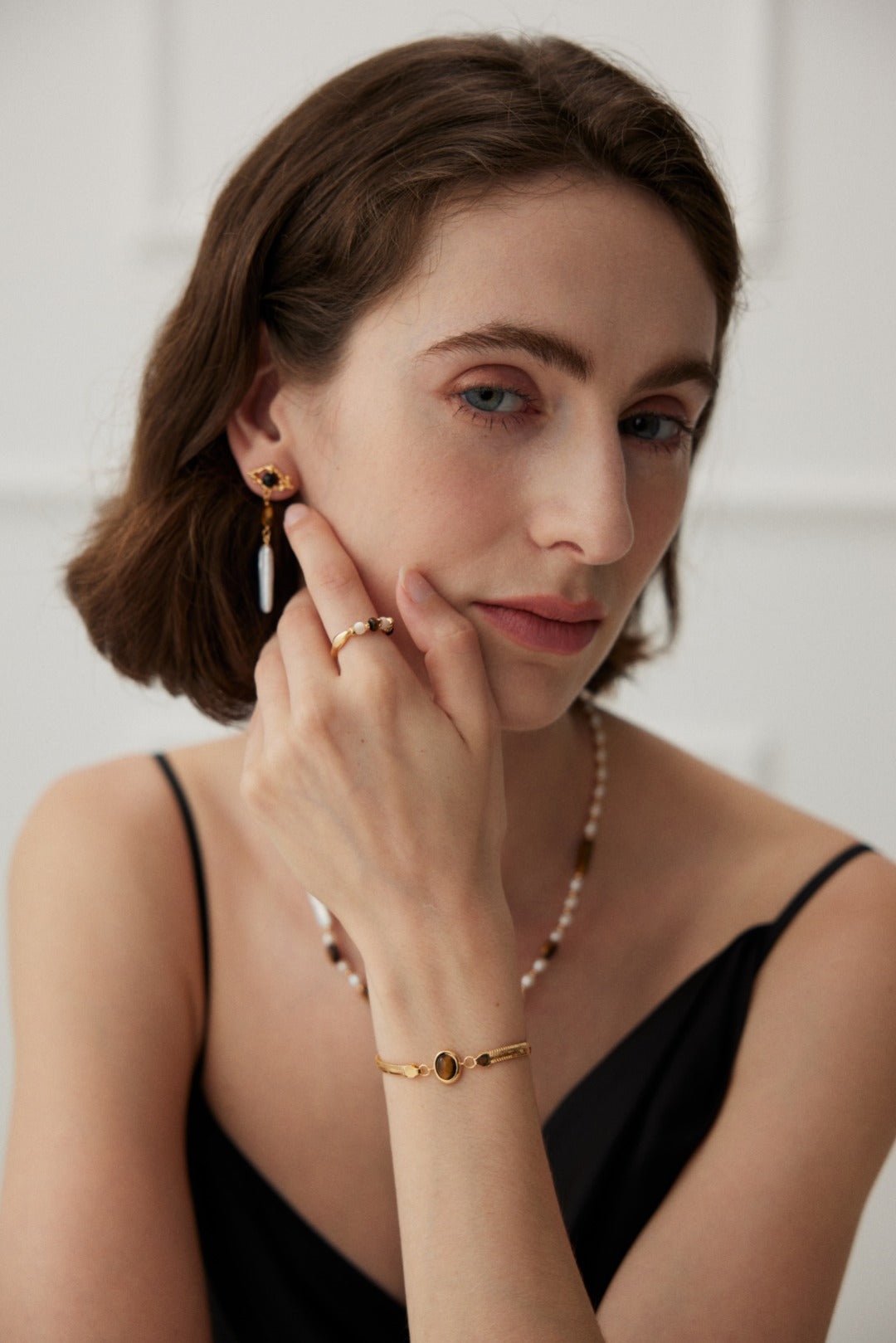 Natural Tiger Eye & Lapis Lazuli Bracelet - 925 Silver