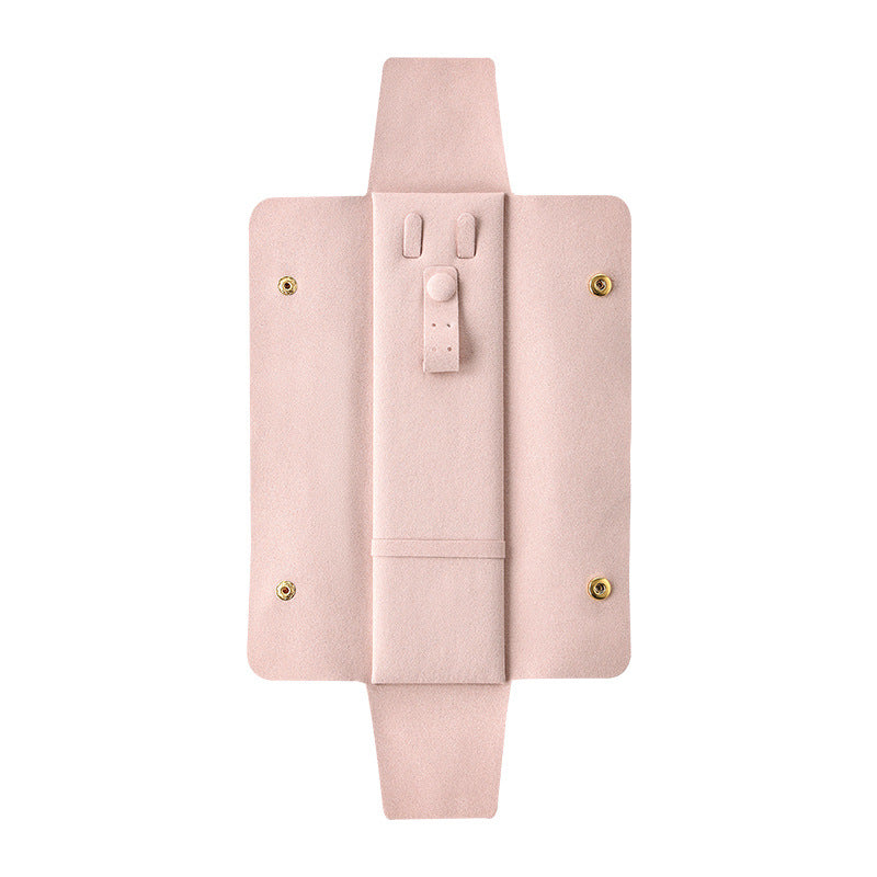 Liuvelle Velvet Jewelry Bag for Travel Storage - Elegant Organizer Pink 21*13*9CM