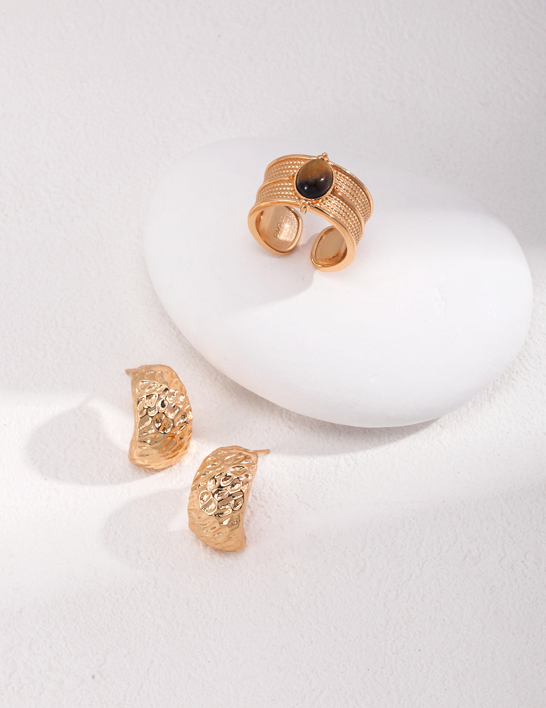 925 Silver Tiger Eye Ring - Wide Band (Non-Adjustable)