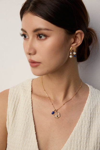 S925 Silver Natural Lapis Lazuli Pendant Necklace