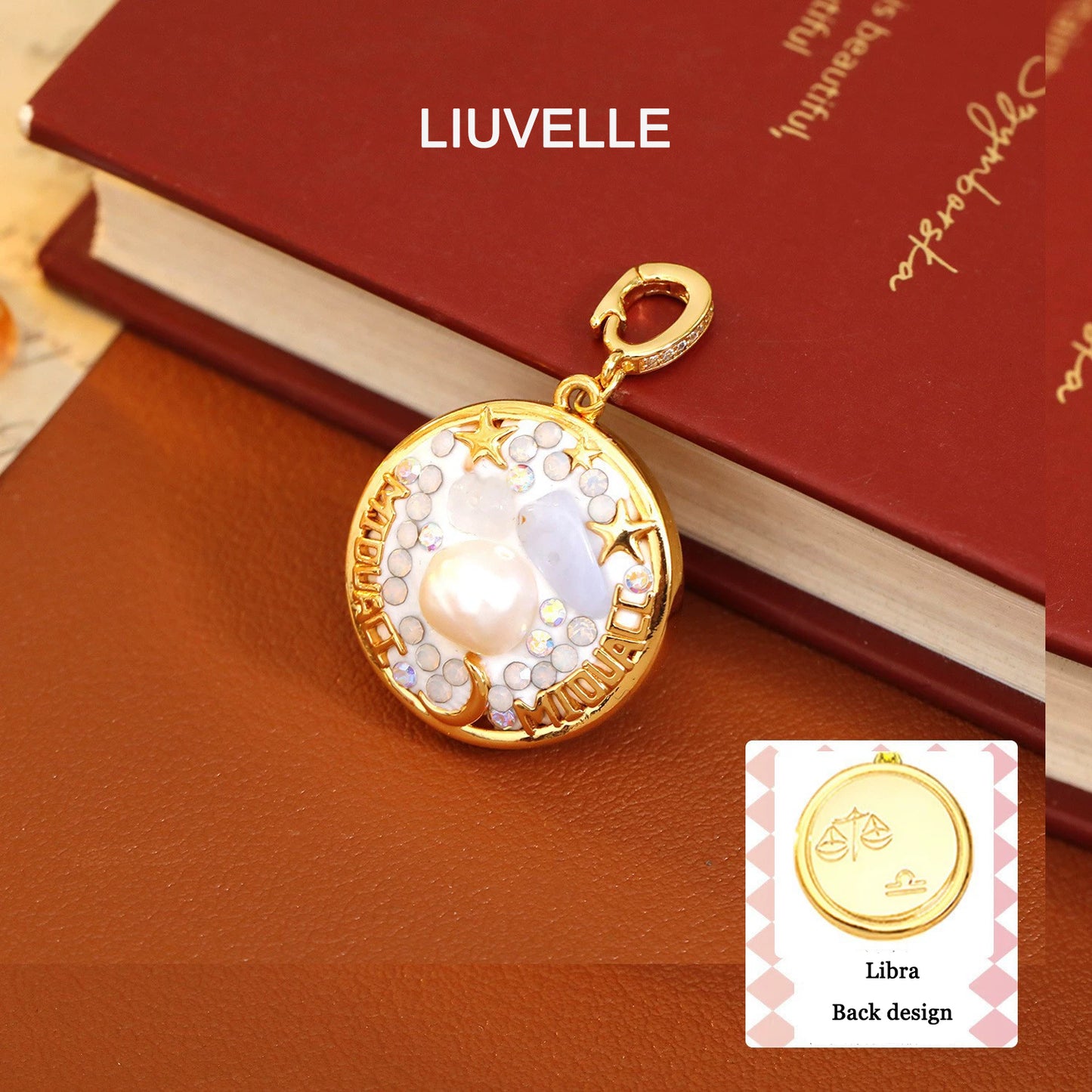 Liuvelle DIY 12 Zodiac Pendant & Bracelet – Adjustable Luxury Jewelry with 18K Gold & Pearls Gift