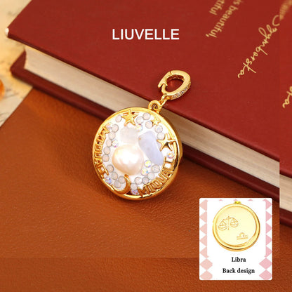 Liuvelle DIY 12 Zodiac Pendant & Bracelet – Adjustable Luxury Jewelry with 18K Gold & Pearls Gift