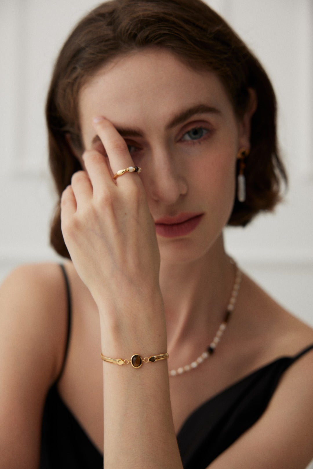 Natural Tiger Eye & Lapis Lazuli Bracelet - 925 Silver