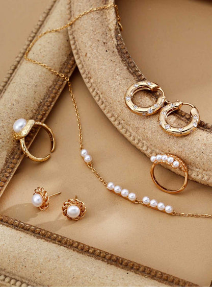 S925 Silver Minimalist Natural Pearl Ring