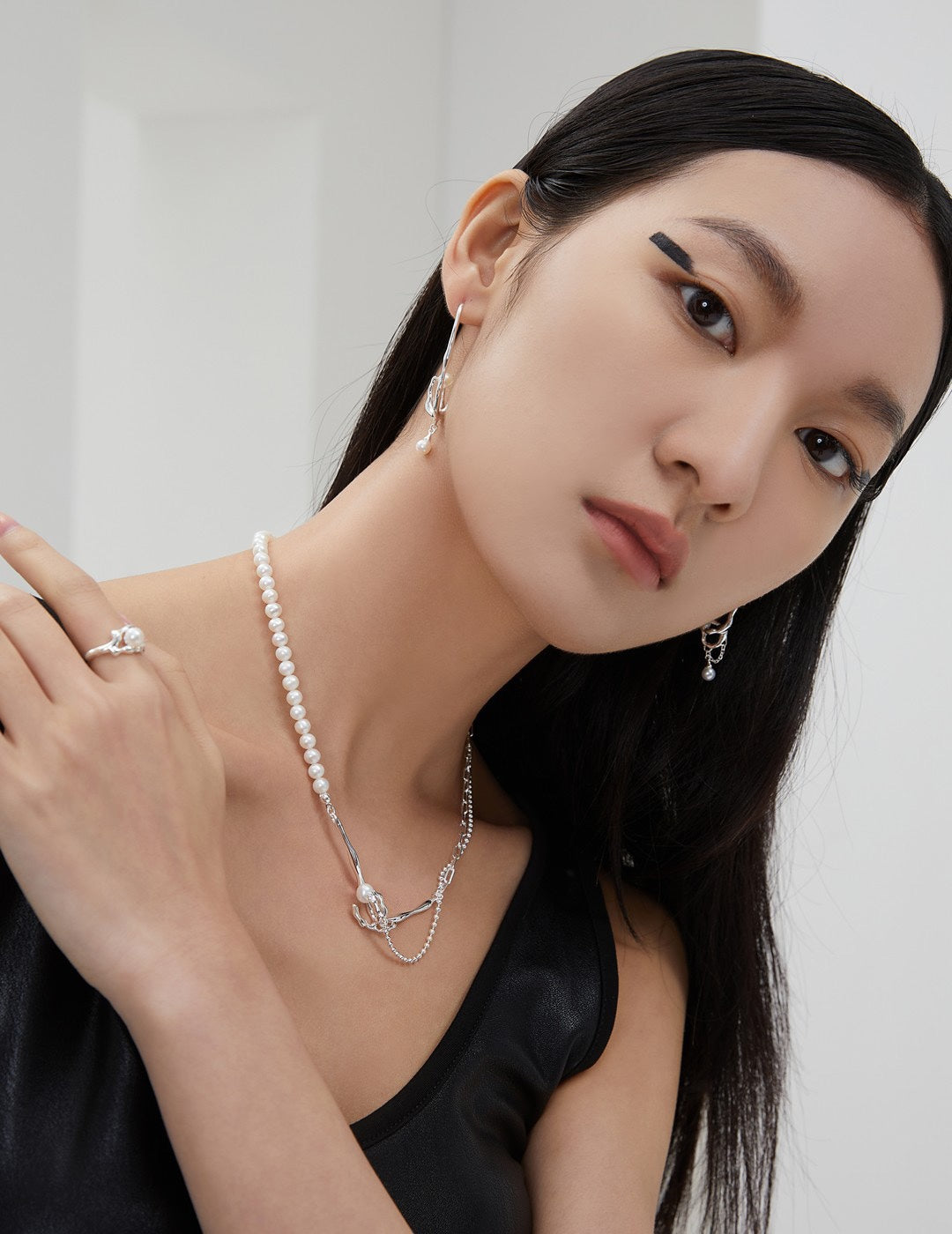 Sterling Silver Pearl Necklace - Withered Nest Series