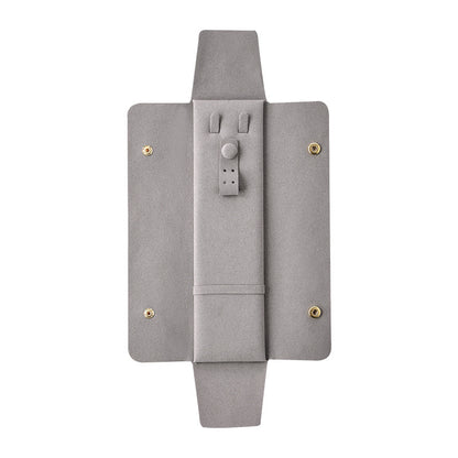 Liuvelle Velvet Jewelry Bag for Travel Storage - Elegant Organizer Gray 21*13*9CM