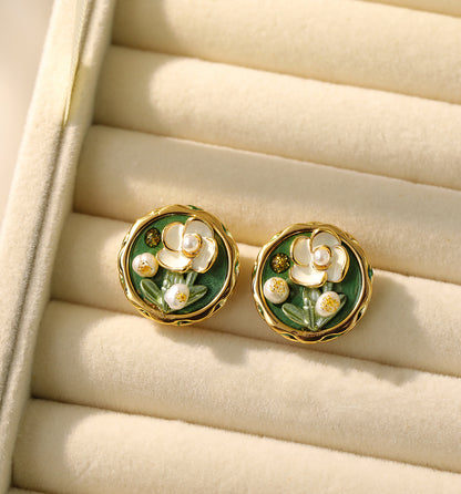 Liuvelle Monet Garden Collection: Baroque Pearl Earrings – Moonlit Bloom