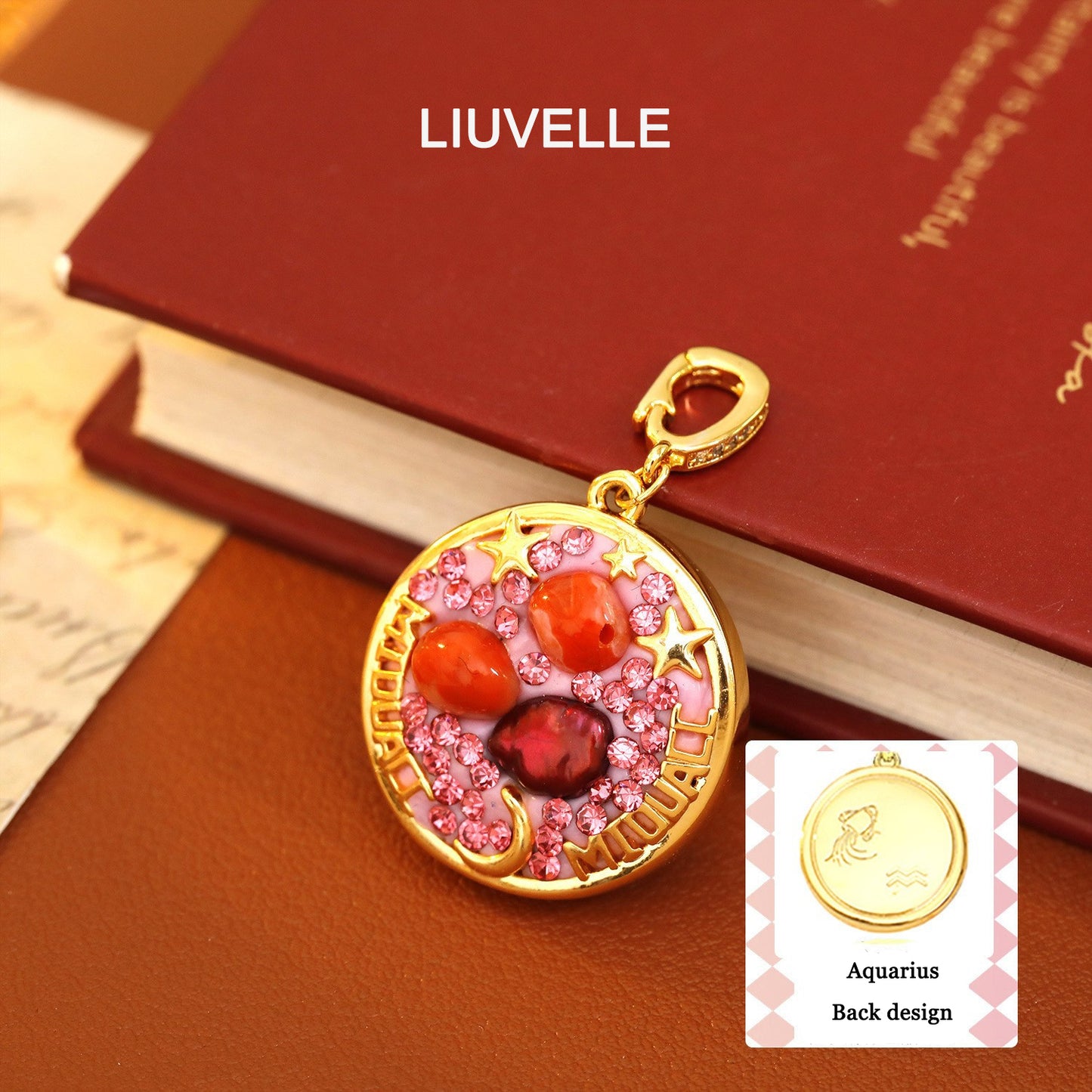 Liuvelle DIY 12 Zodiac Pendant & Bracelet – Adjustable Luxury Jewelry with 18K Gold & Pearls Gift