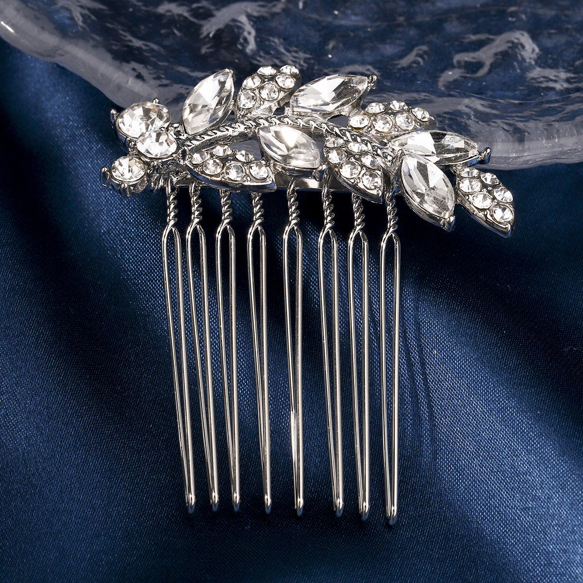 European and American Classic Bridal Hair Accessories Alloy Rhinestone Insert Comb High-end Wedding Banquet Hair Styling Accessories Retro Hair Comb for Women