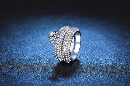 Liuvelle Eternal Love 1ct Diamond Sterling Silver Couple Rings