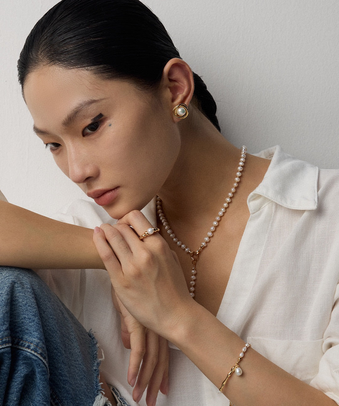 S925 Silver Natural Pearl Necklace - Adjustable