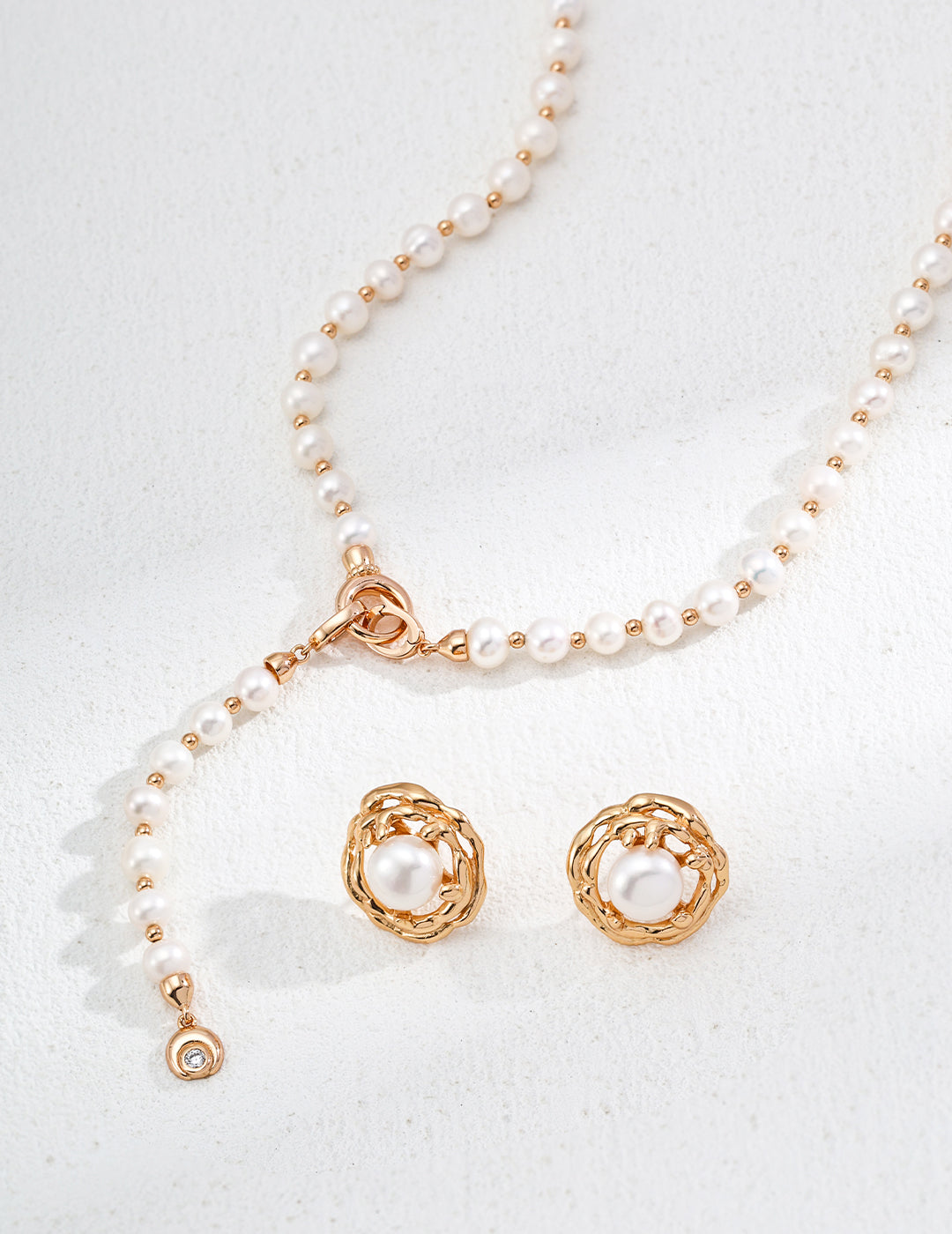 S925 Silver Natural Pearl Necklace - Adjustable