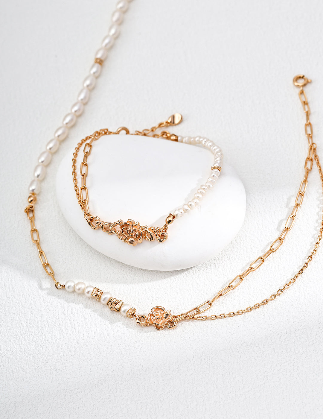 S925 Silver Vintage Natural Pearl Necklace - Thorn Rose