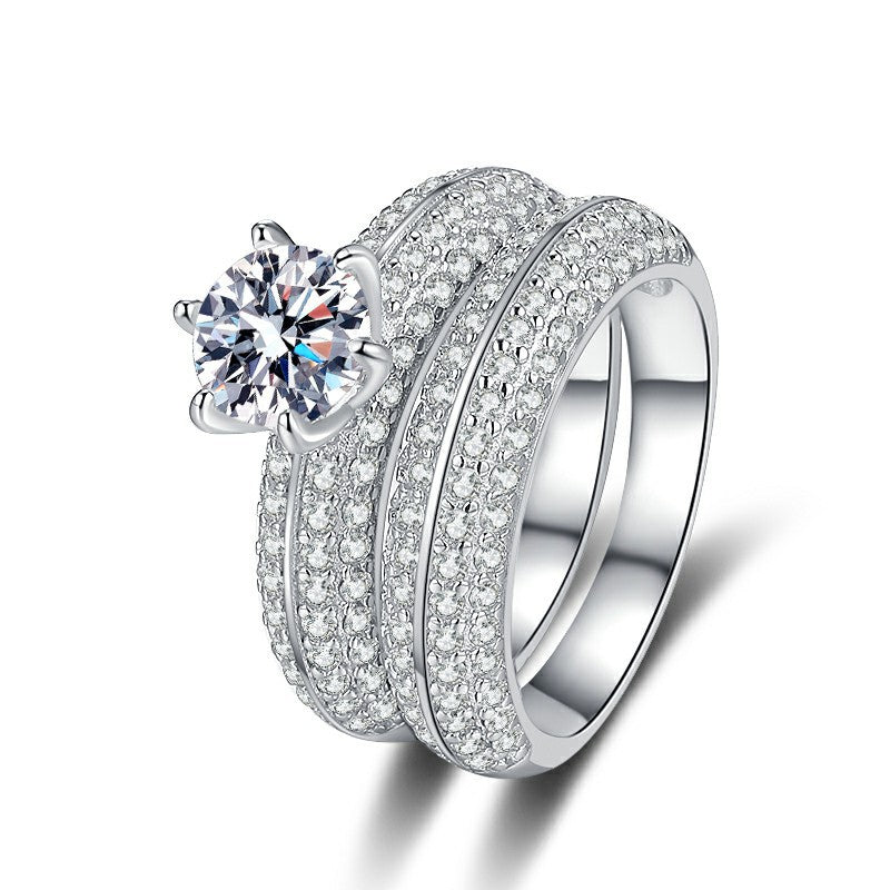Liuvelle Eternal Love 1ct Diamond Sterling Silver Couple Rings
