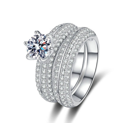Liuvelle Eternal Love 1ct Diamond Sterling Silver Couple Rings
