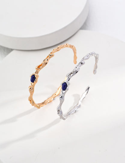 S925 Silver Lapis Lazuli Bracelet (Adjustable)