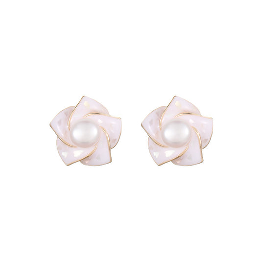 Liuvelle Camellia Pearl Earrings