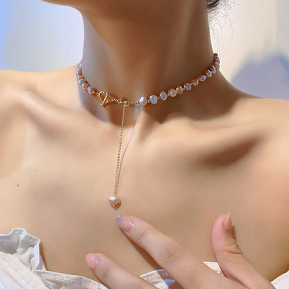 Liuvelle Pink Pearl Necklace – Elegant Luminous Natural Pearls