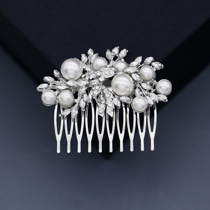 European and American Classic Bridal Hair Accessories Alloy Rhinestone Insert Comb High-end Wedding Banquet Hair Styling Accessories Retro Hair Comb for Women