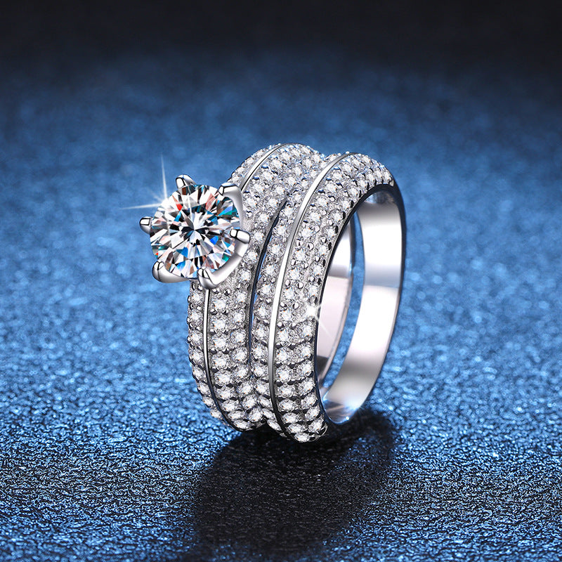 Liuvelle Eternal Love 1ct Diamond Sterling Silver Couple Rings