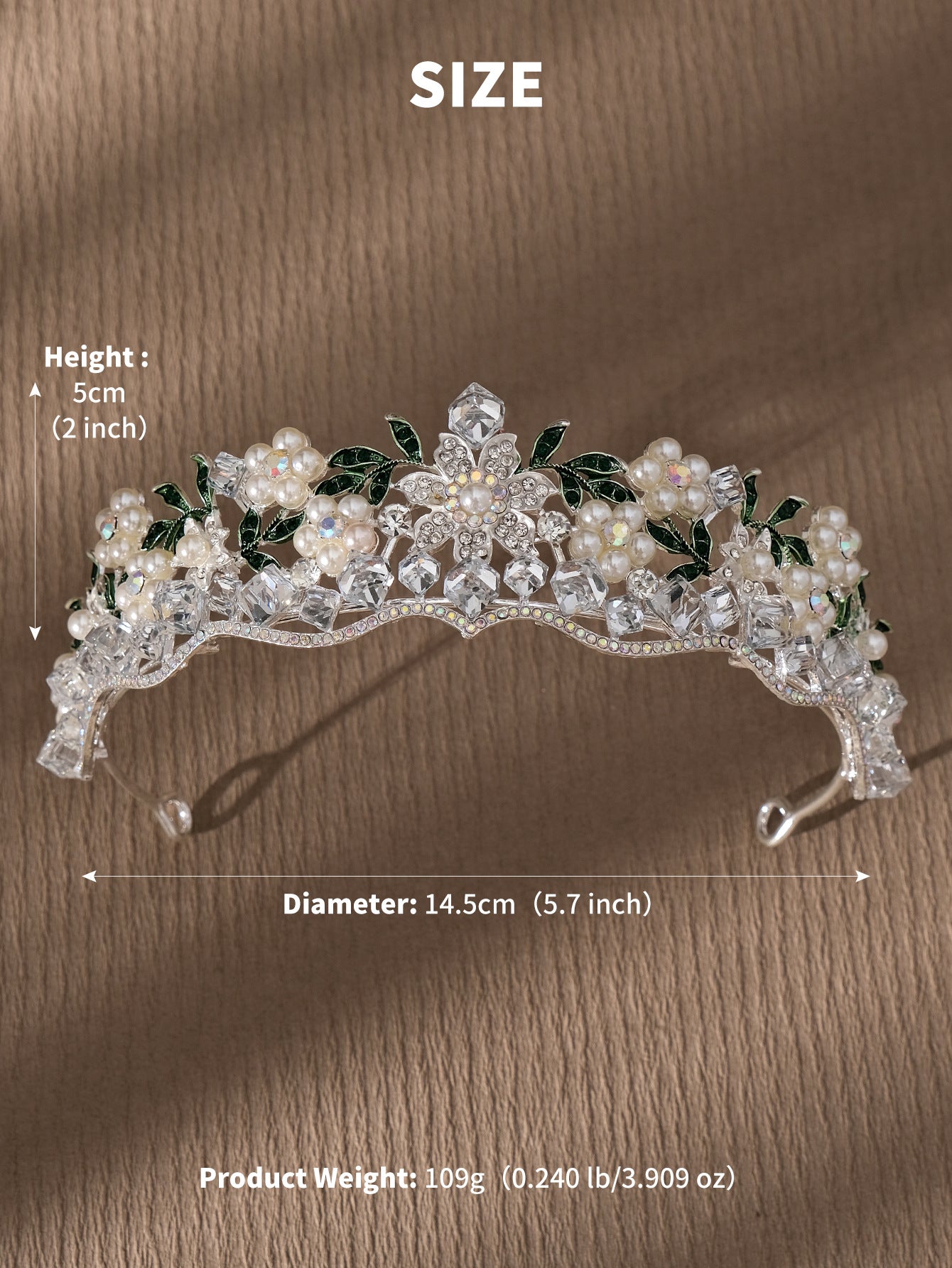 LIUVELLE Forest Style Pearl Bridal Crown – Elegant Wedding Hair Accessory