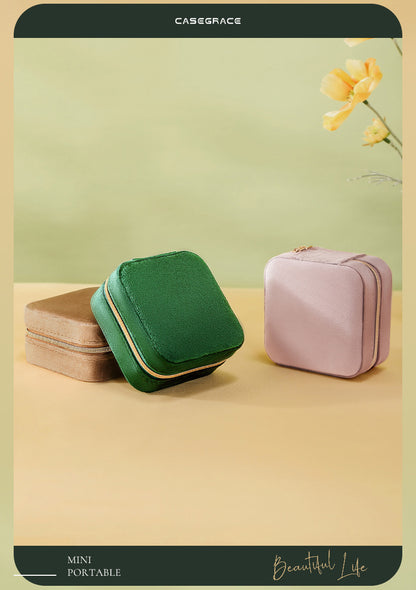 Liuvelle Travel Jewelry Organizer - Portable Flannel Accessory Box for Travel