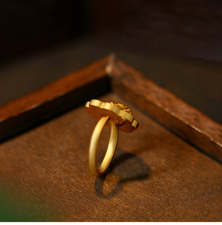 Liuvelle Monet Garden Artistic Enamel Flower Ring – Elegant High Fashion Jewelry