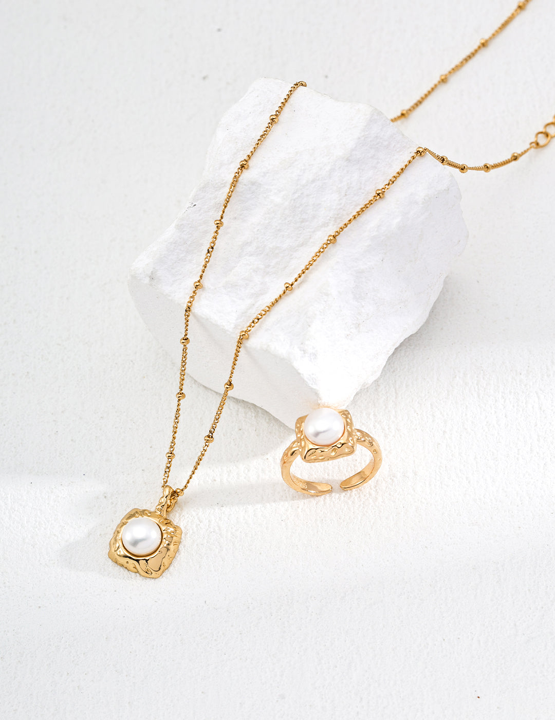 S925 Silver Minimalist Natural Pearl Ring