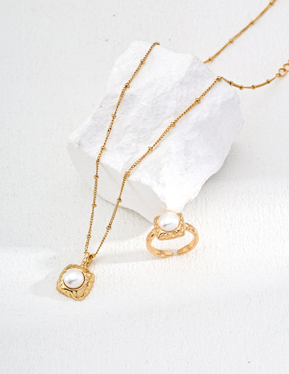 S925 Silver Minimalist Natural Pearl Ring