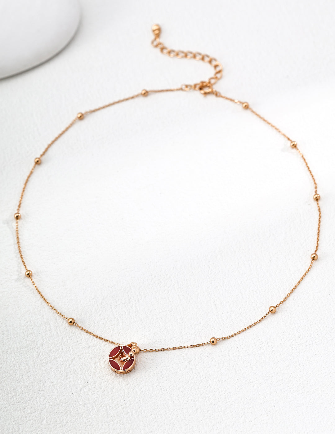 S925 Silver Enamel Coin Necklace