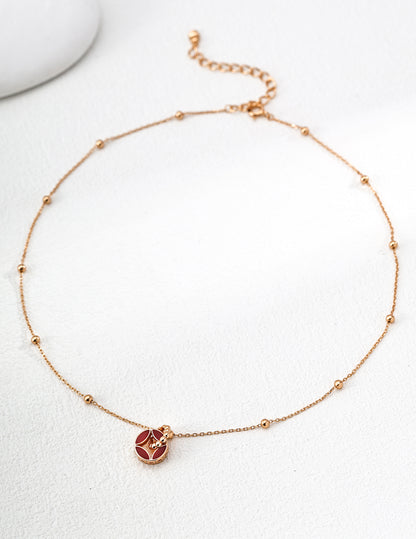 S925 Silver Enamel Coin Necklace