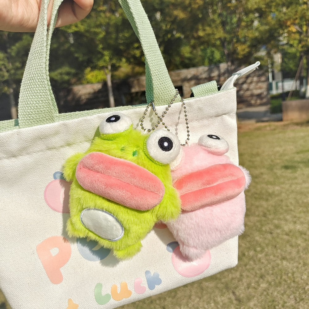Cute Cartoon Frog Keychain - Big Eyes Sausage Mouth Frog Bag Charm Pendant