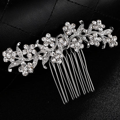 European and American Classic Bridal Hair Accessories Alloy Rhinestone Insert Comb High-end Wedding Banquet Hair Styling Accessories Retro Hair Comb for Women
