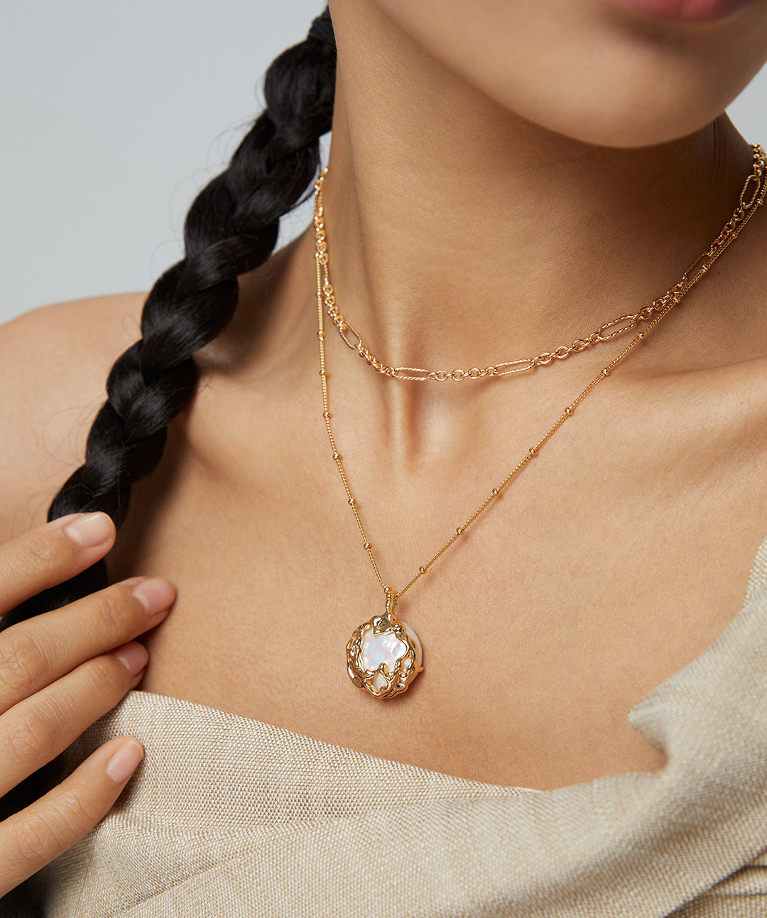 S925 Silver Natural Pearl Pendant Necklace