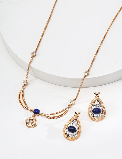 S925 Silver Lapis Lazuli Zirconia Necklace