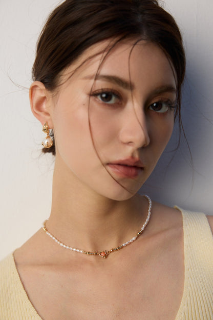 Liuvelle S925 Silver Vintage Natural Pearl Rhodochrosite Necklace