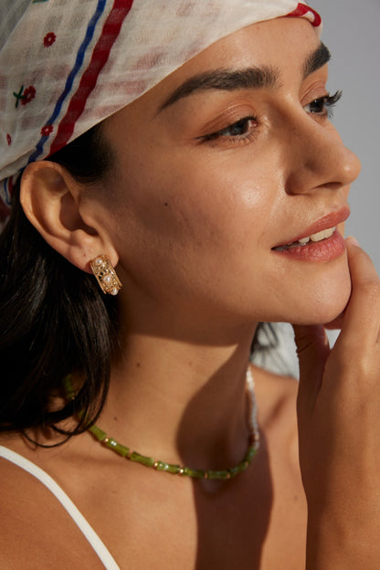 S925 Silver Vintage Shell Pearl Earrings