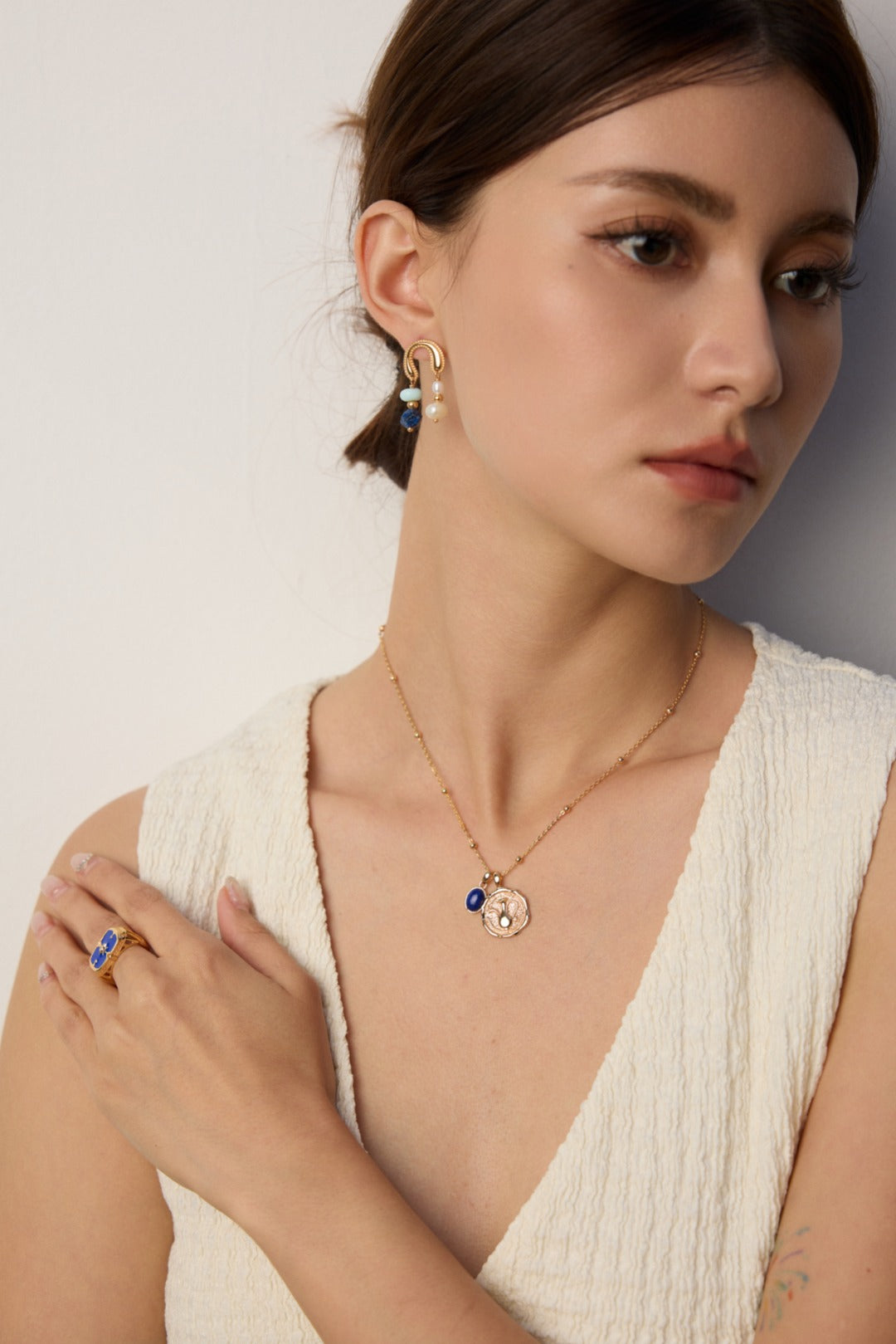 S925 Silver Natural Lapis Lazuli Pendant Necklace