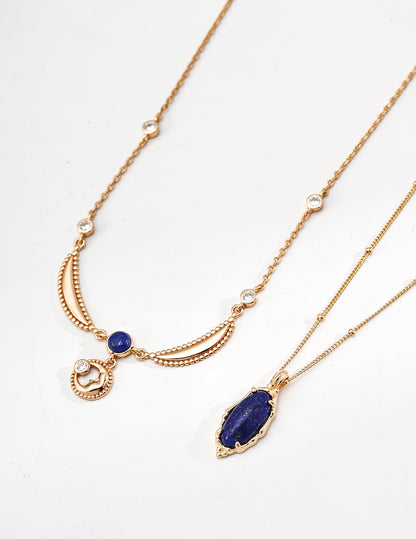 S925 Silver Vintage Natural Lapis Lazuli Necklace