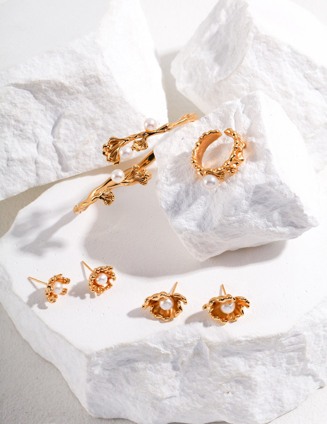 S925 Silver Pearl Bracelet - Ocean Wave Design (Adjustable)